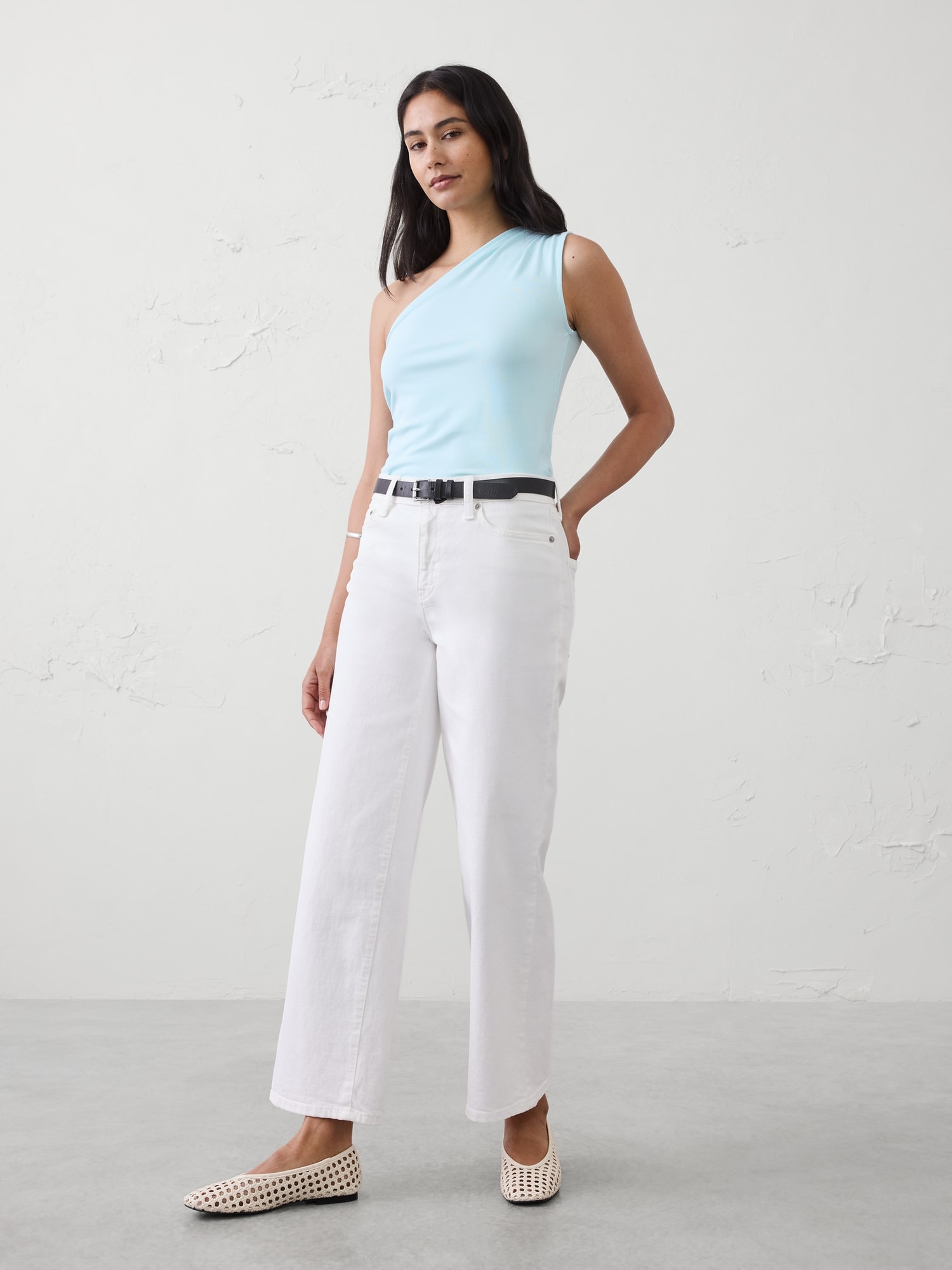 Soft Interlock One-Shoulder Top