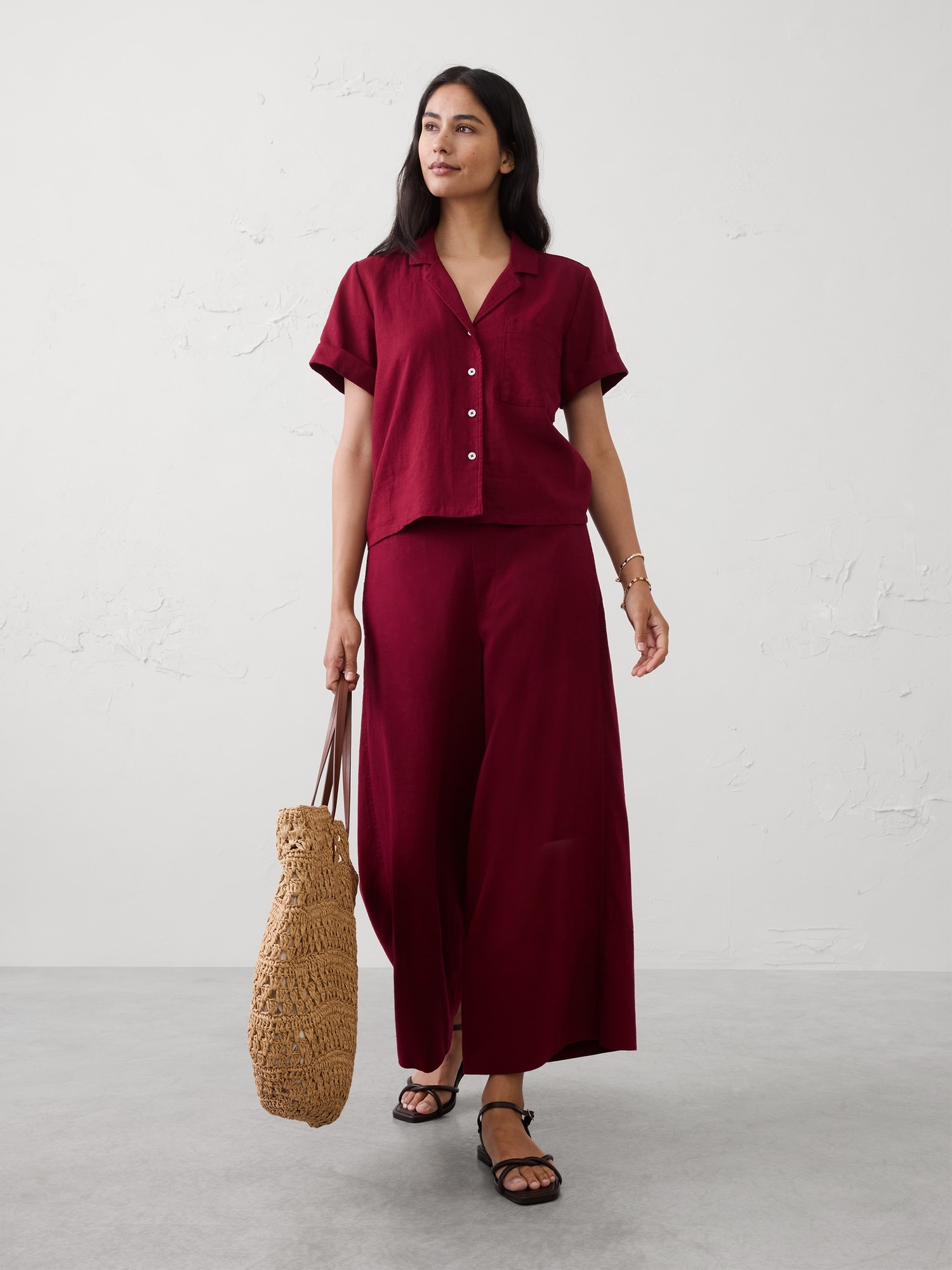 Linen-Blend Shirt