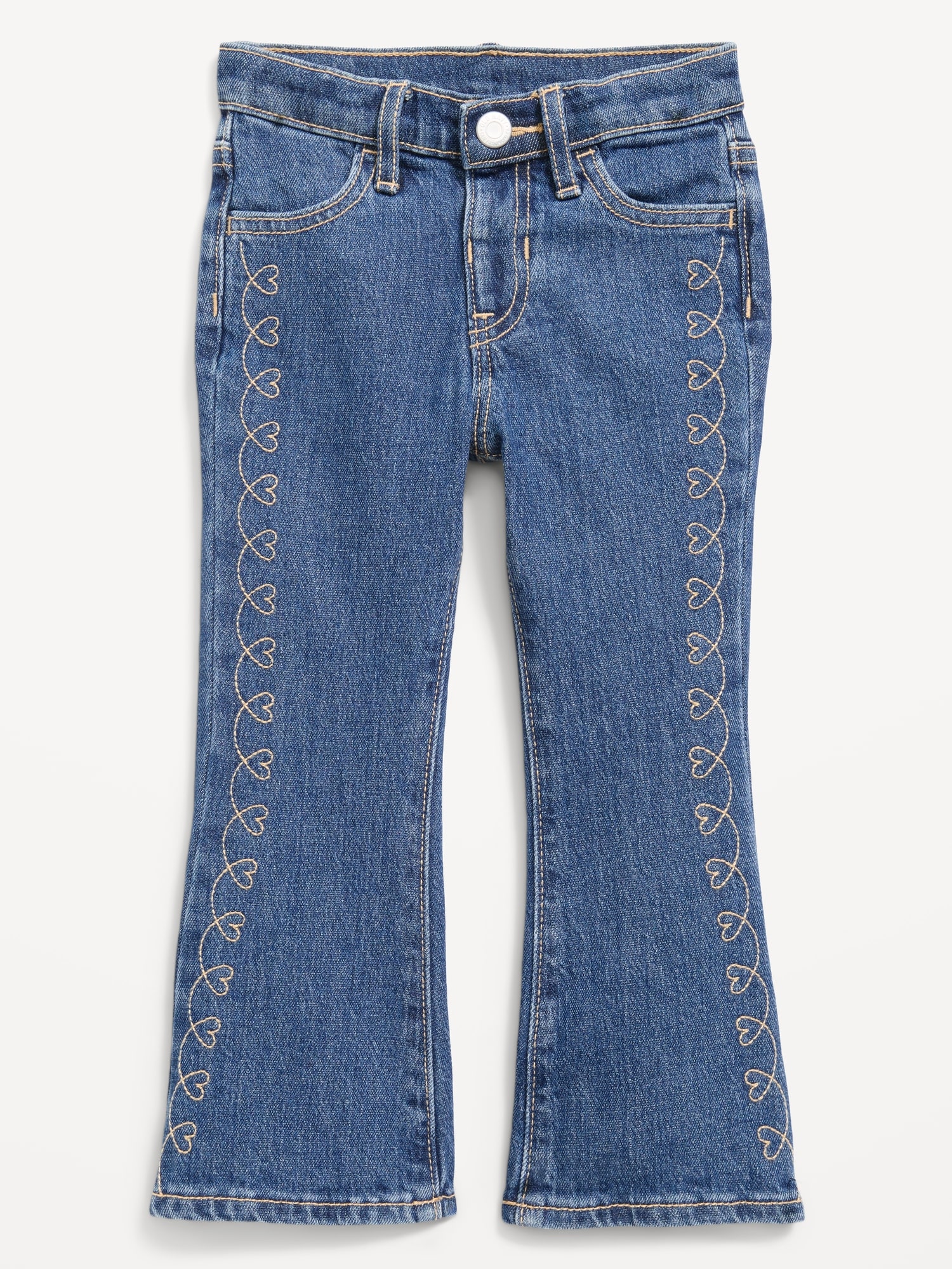 High-Waisted Embroidered Flare-Leg Jeans for Toddler Girls