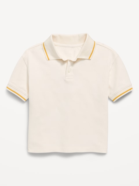 Oversized Short-Sleeve Pique Polo Shirt for Toddler Boys
