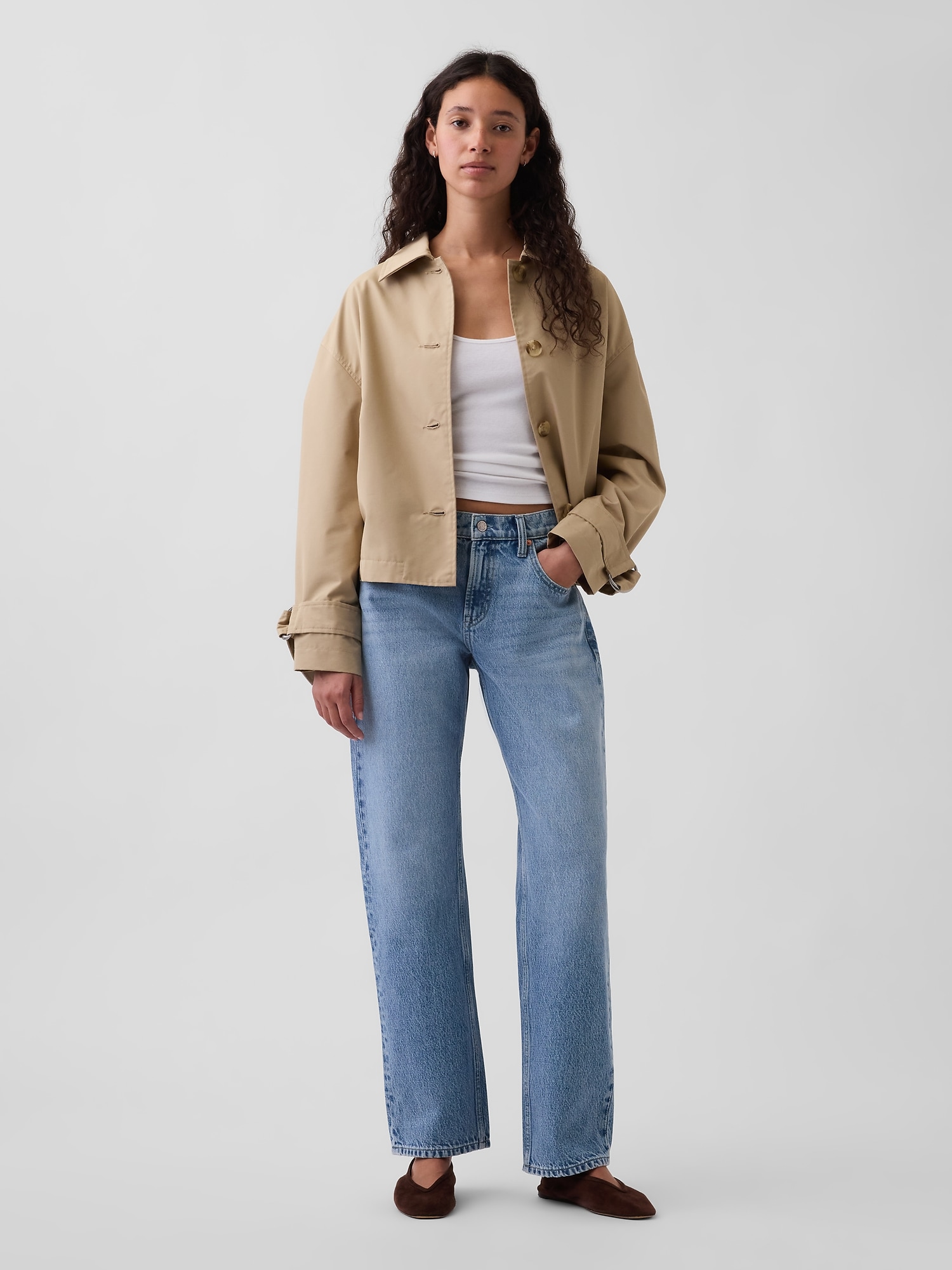 Mid Rise Straight Taper Jeans