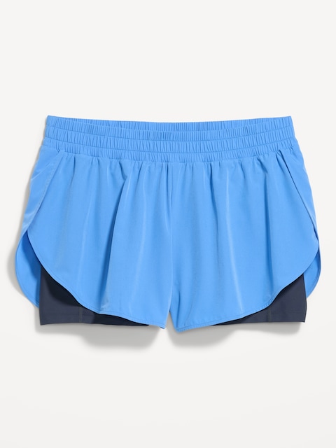 High-Waisted StretchTech 2-In-1 Run Shorts