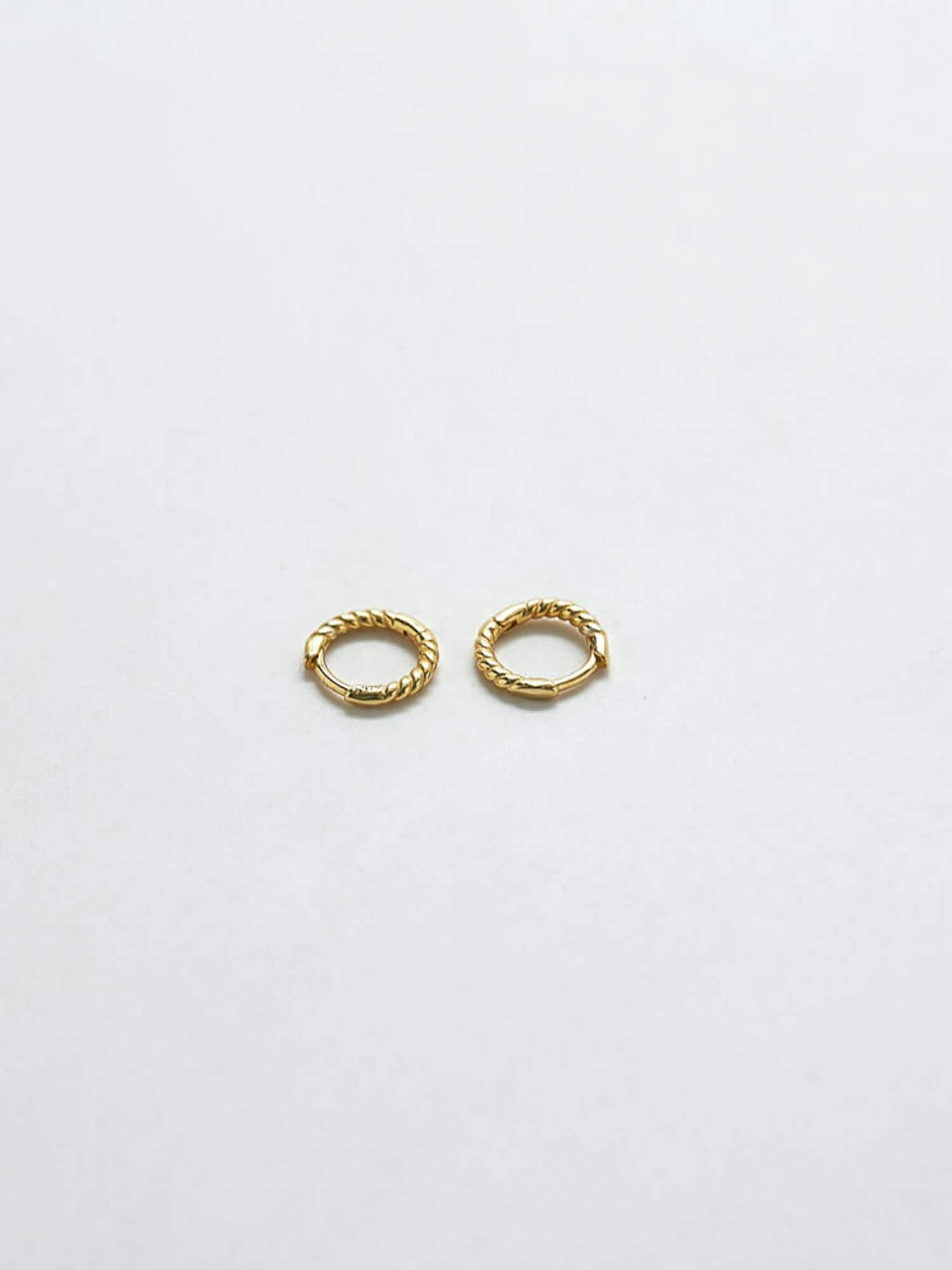 Mini Gold Rope Twist Huggies