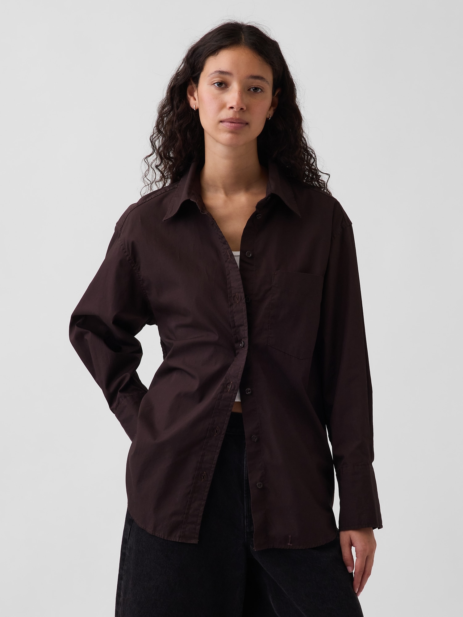 CHEMISE AMPLE EN POPELINE DE COTON BIOLOGIQUE