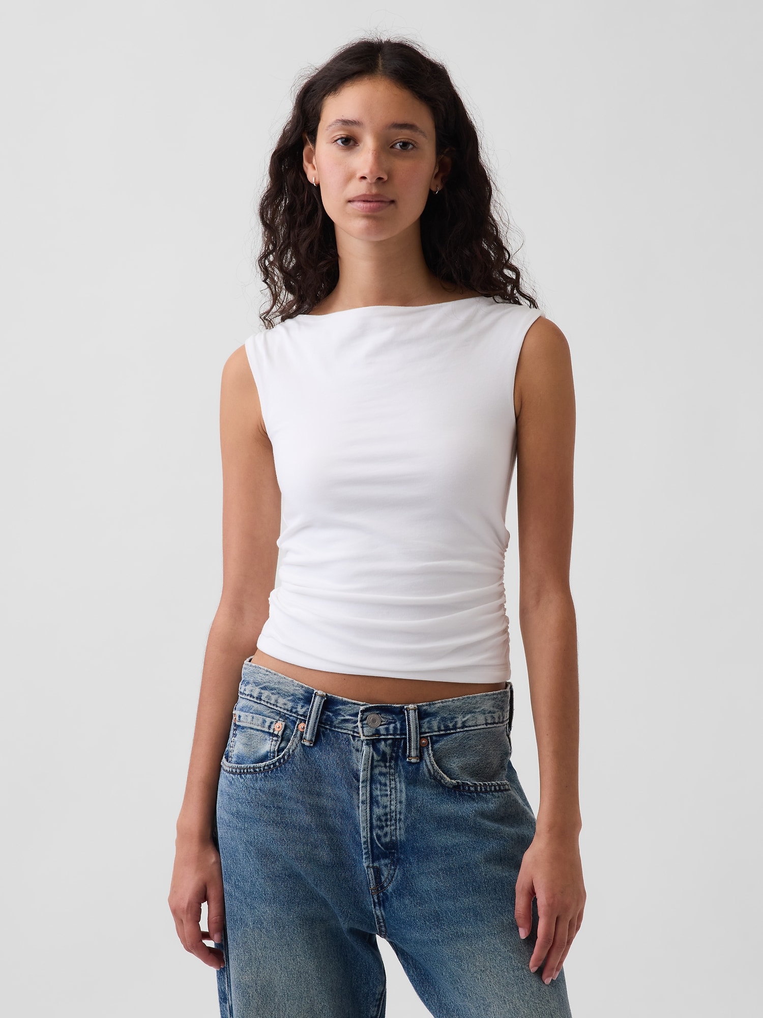 CloseKnit Jersey Crop Boatneck Top