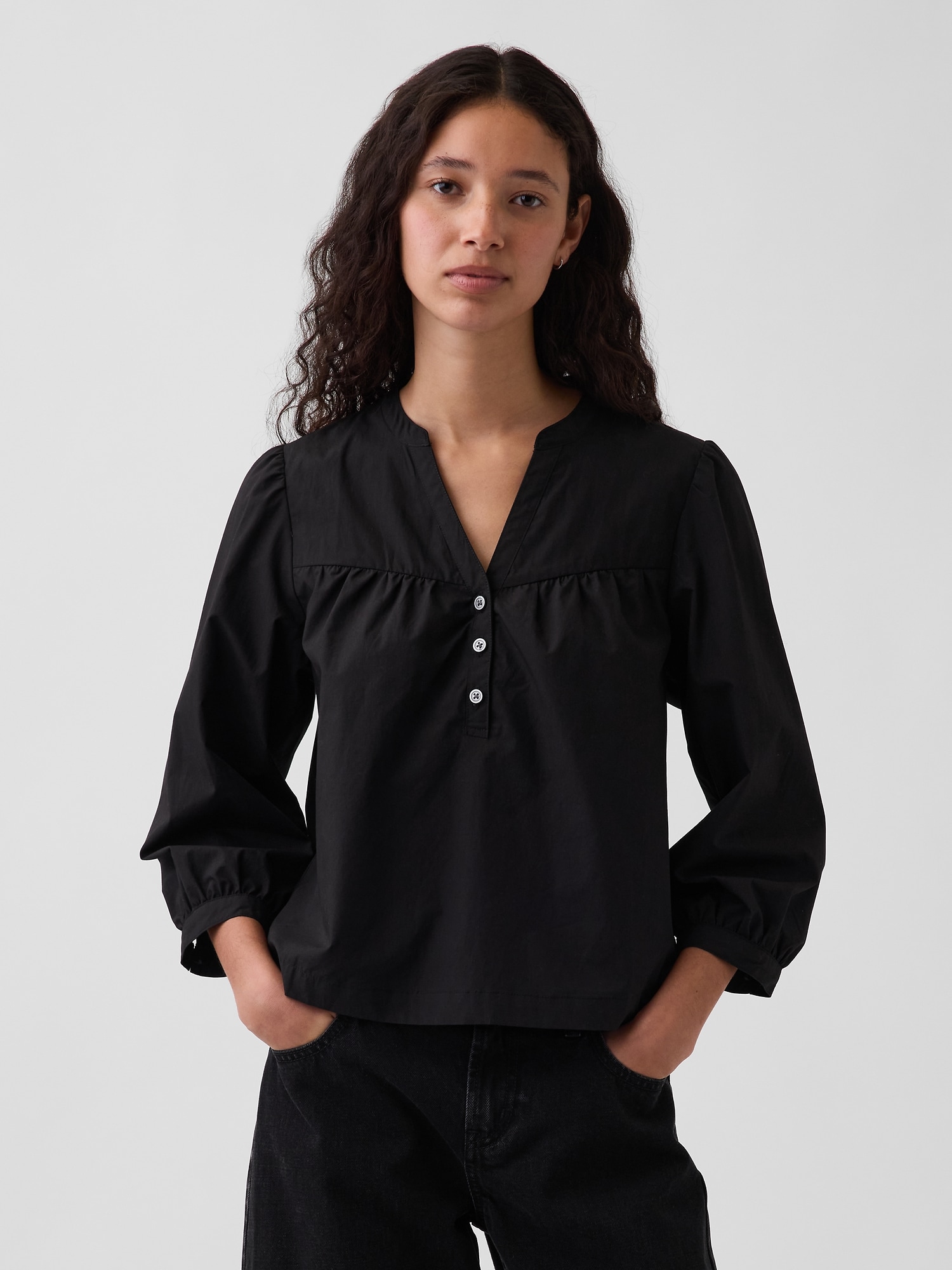 Poplin Popover Top