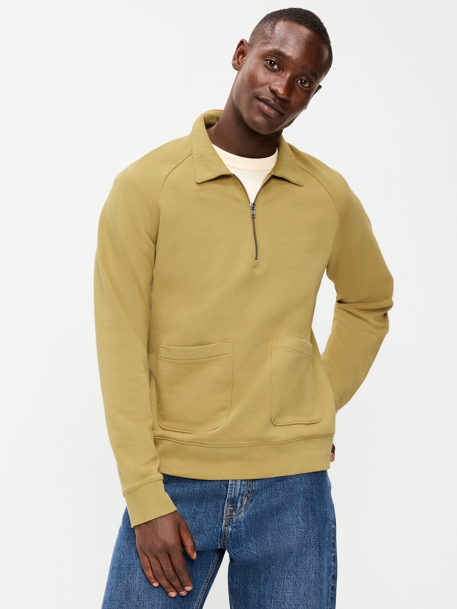 Collared Fleece Chore Pullover