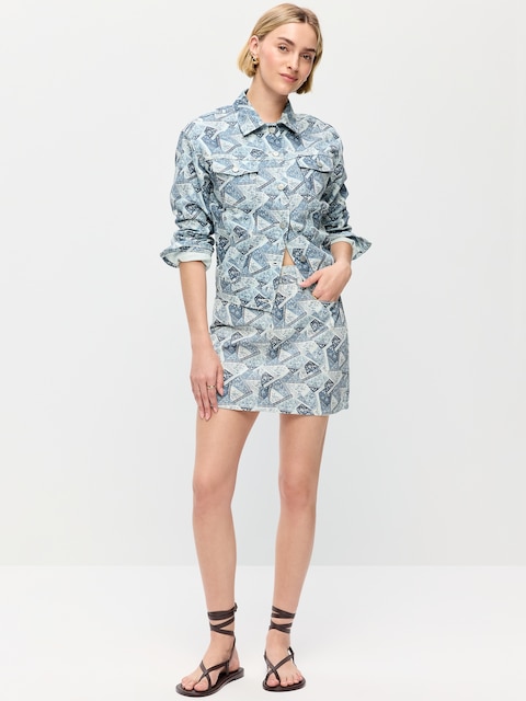 JUPE COURTE OG À TAILLE HAUTE EN DENIM