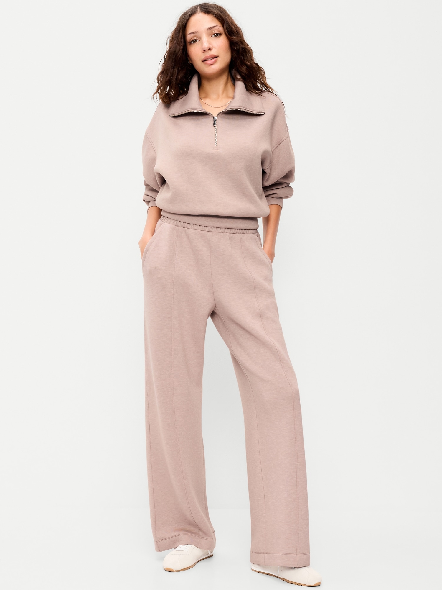 High-Waisted Bounce Fleece Wide-Leg Sweatpants