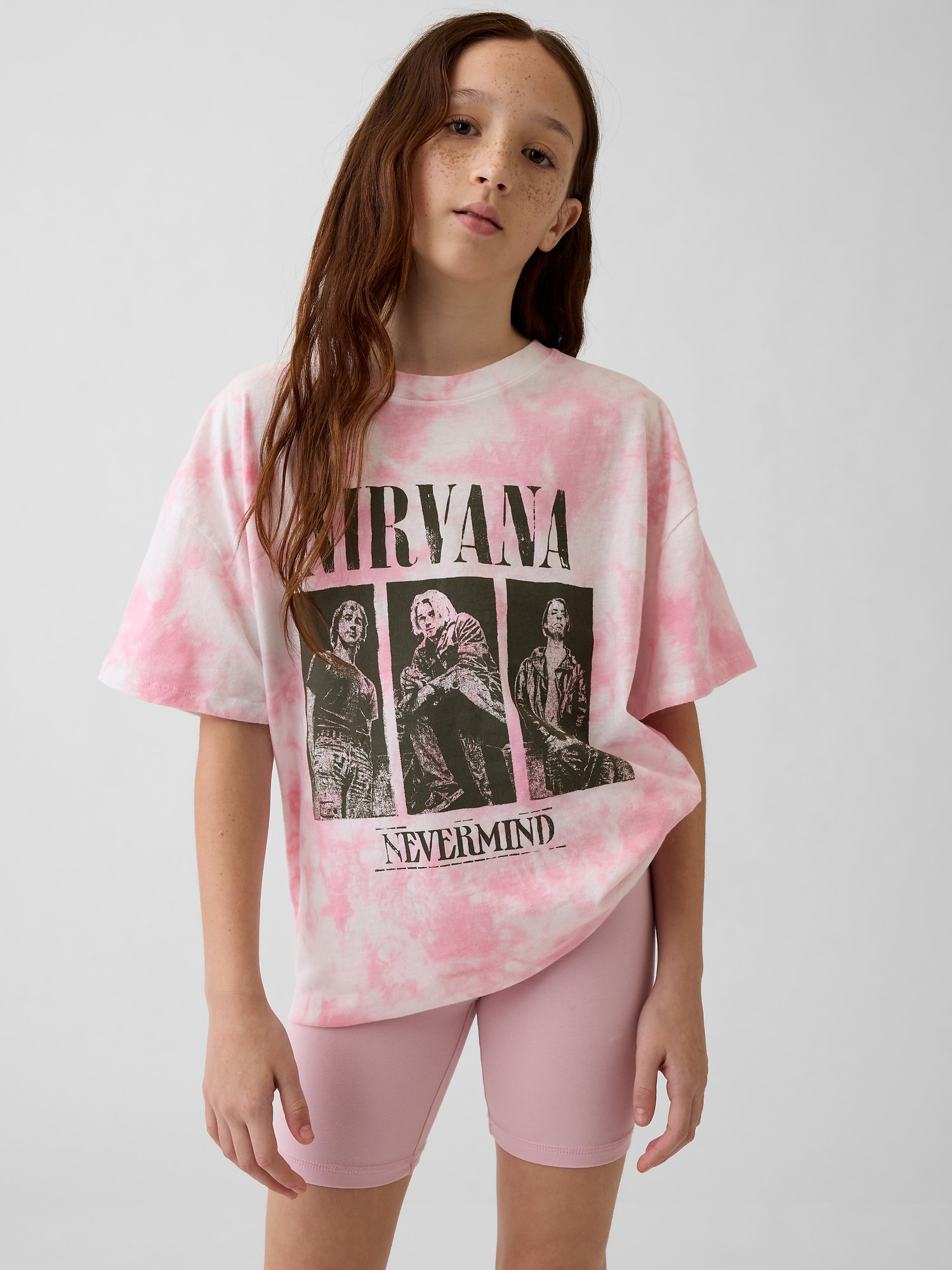 T-SHIRT SURDIMENSIONNÉ À IMPRIMÉ NIRVANA POUR ENFANT