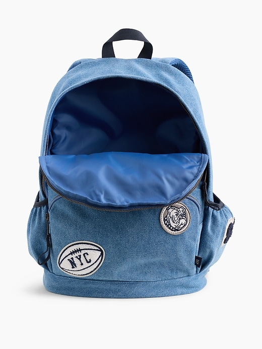 【Age Factory】Logo Knapsack Black Kids Denim Logo Patch Backpack | Gap