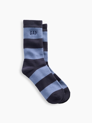 ラグビーストライプ GAPロゴ クルーソックス
