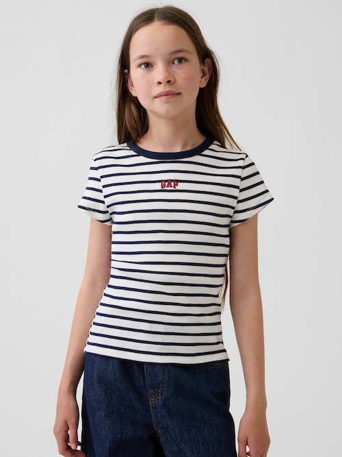 刺しゅう リブTシャツ (キッズ)