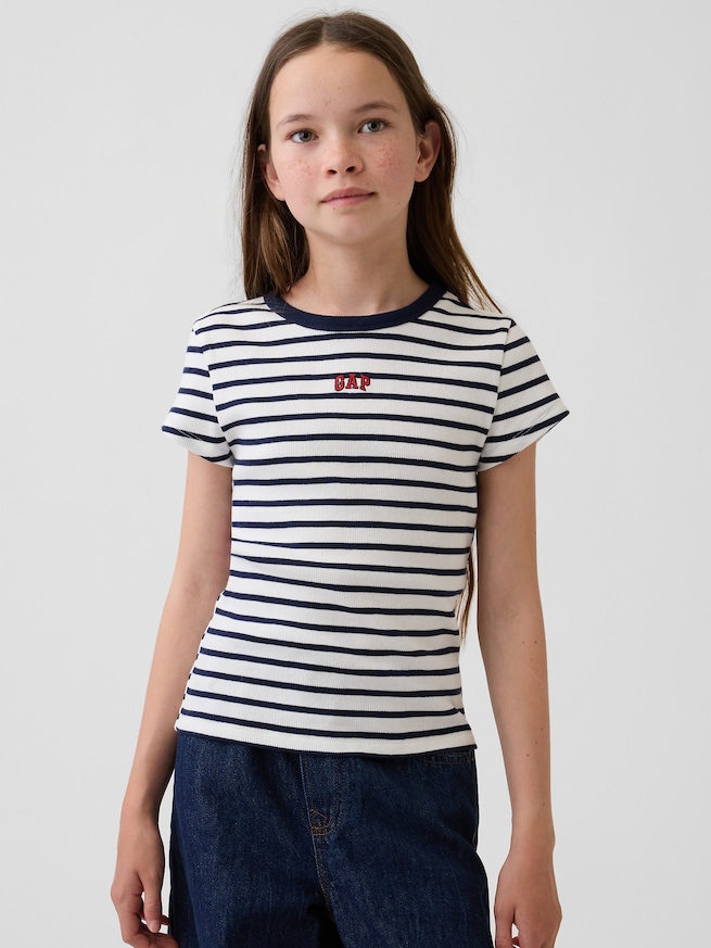 刺しゅう リブTシャツ (キッズ)-0