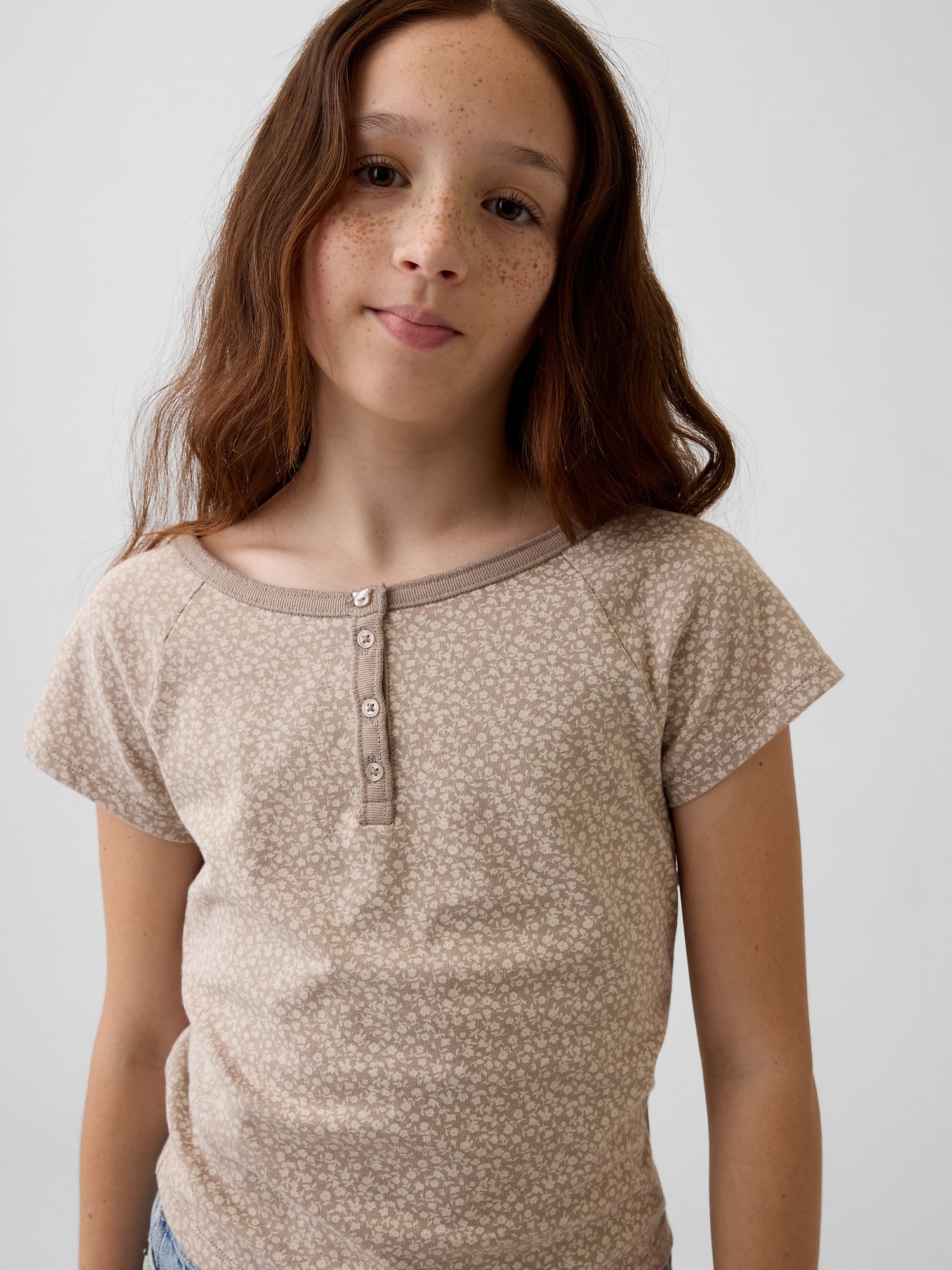 T-SHIRT HENLEY À MANCHES RAGLAN POUR ENFANT