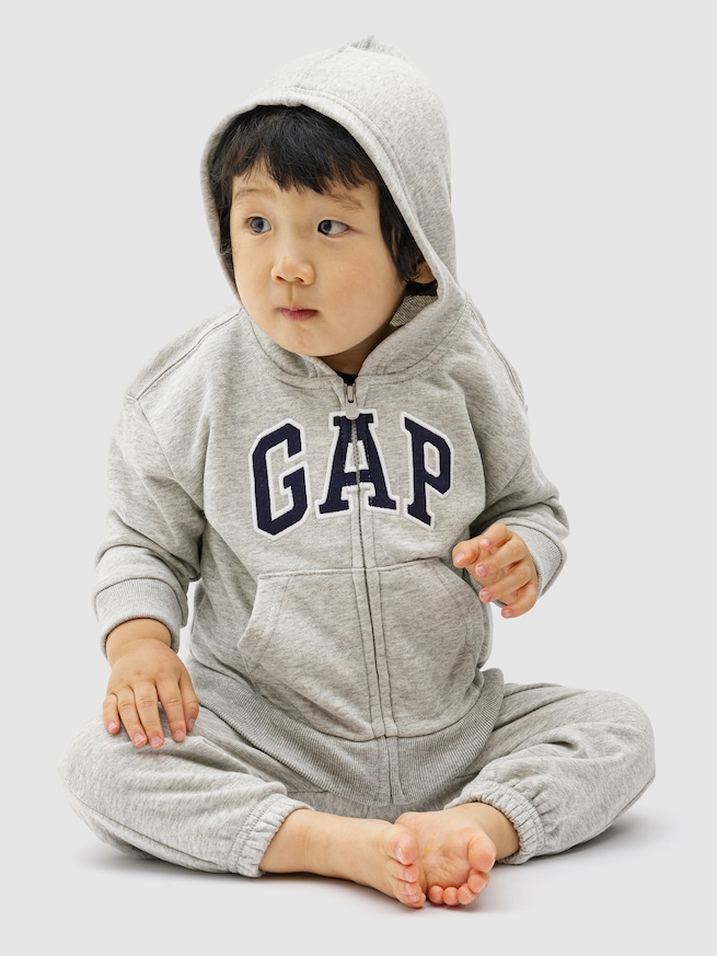 babyGap リラックス GAPロゴ ジップアップパーカー-2