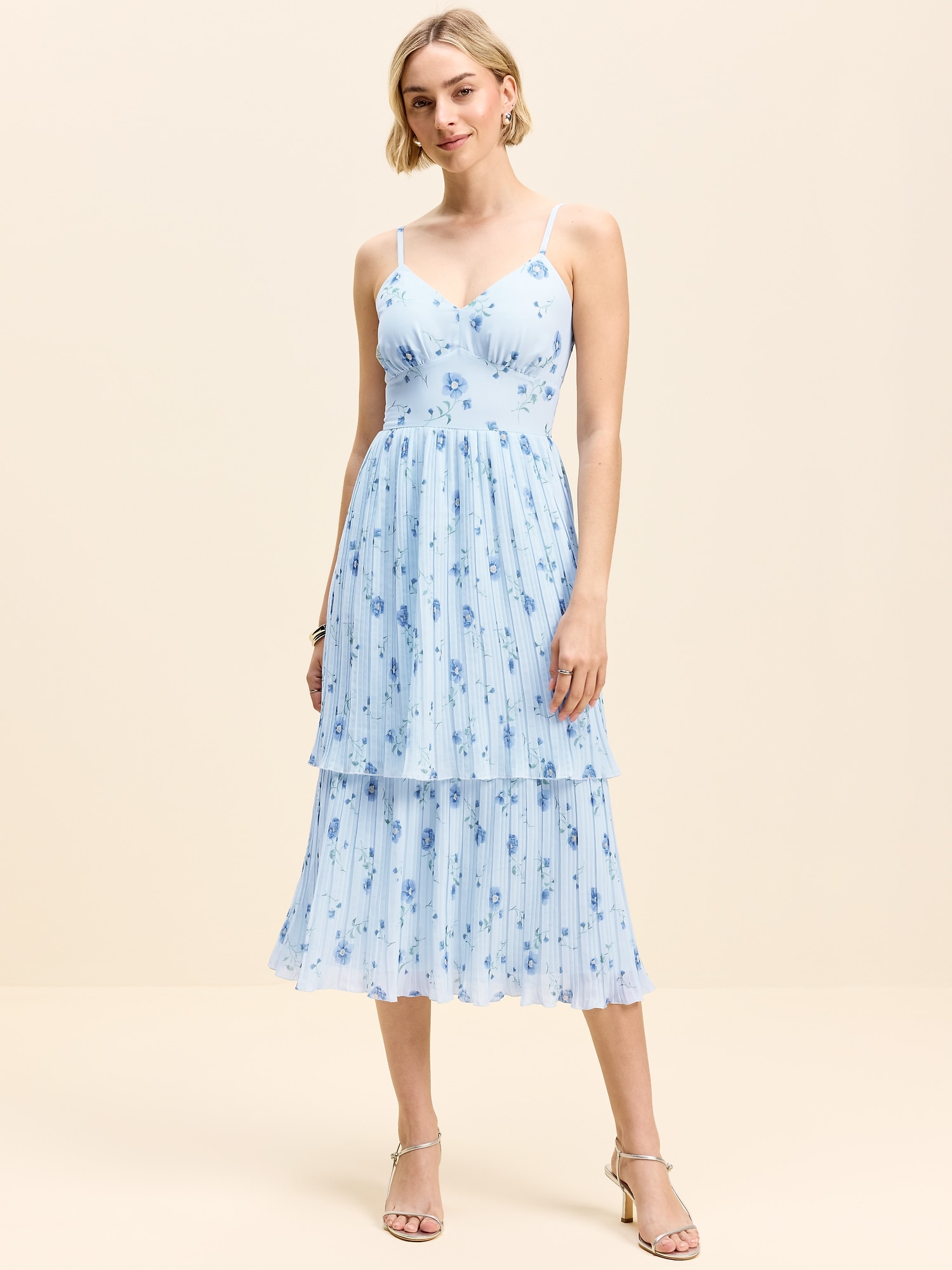 The Occasion by Old Navy Pleated Fit & Flare Midi Dress