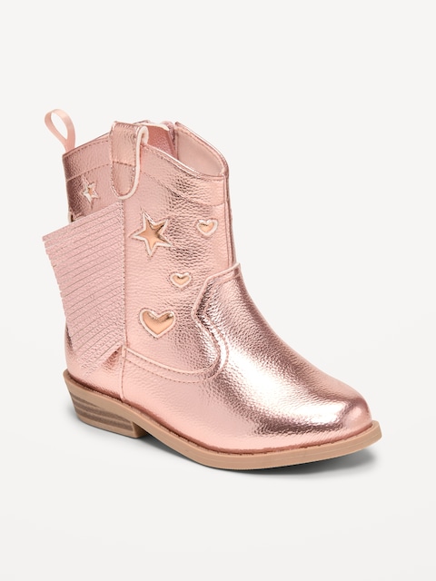 BOTTES WESTERN BRILLANTES À GLISSIÈRE LATÉRALE POUR TOUTE-PETITE FILLE