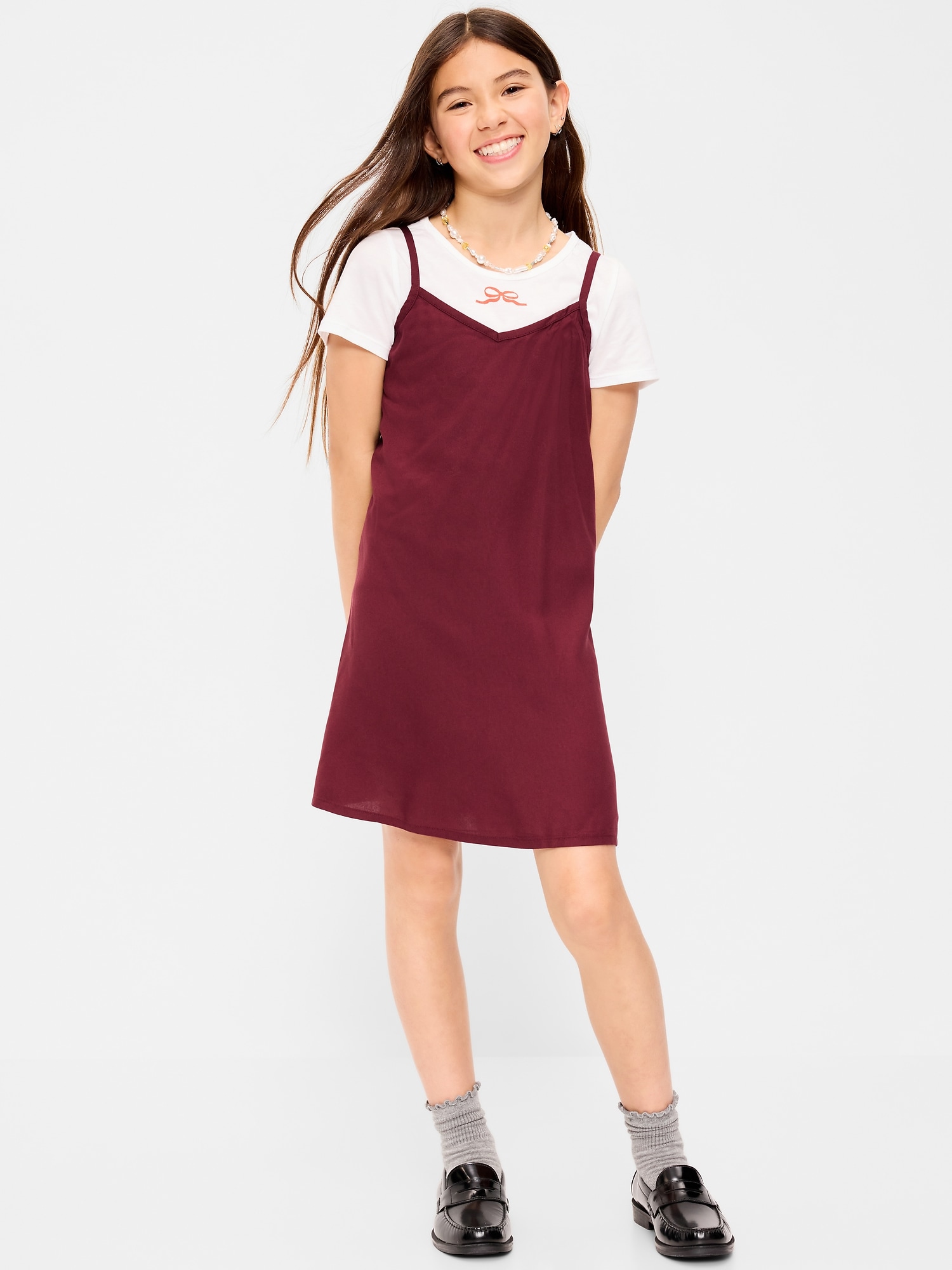 ENSEMBLE T-SHIRT À MANCHES COURTES À IMPRIMÉ ET ROBE POUR FILLE