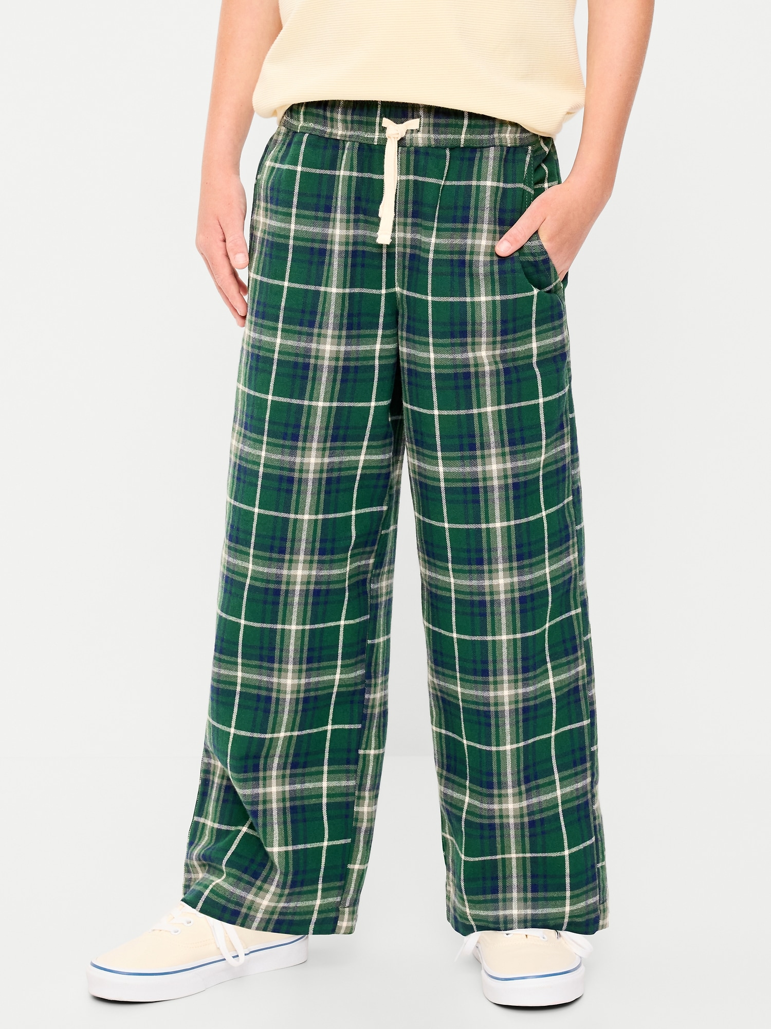 PANTALON À TAILLE EXTENSIBLE EN FLANELLE À CARREAUX POUR GARÇON