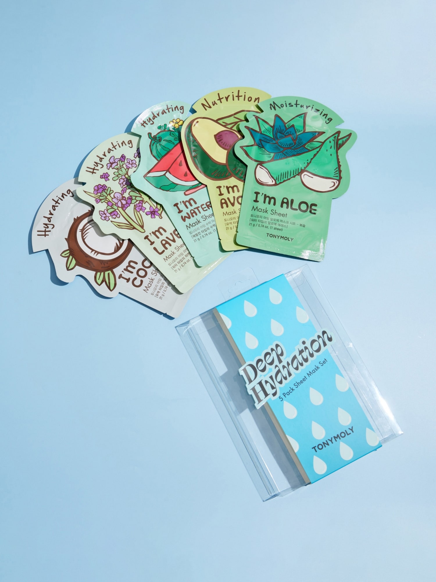 TONYMOLY Deep Hydration 5 Pack Sheet Mask Set