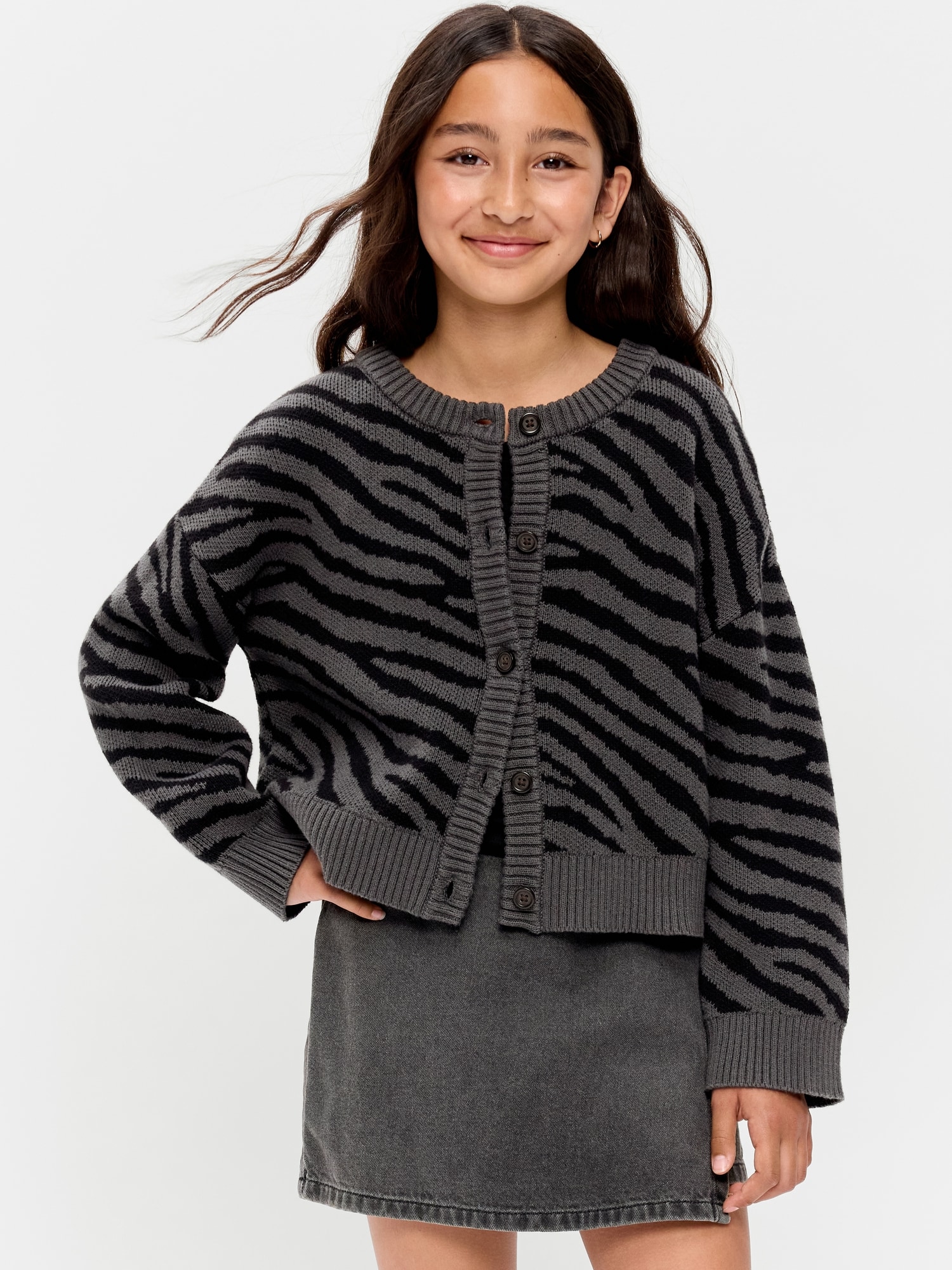 Cozy Button-Front Cardigan Sweater for Girls