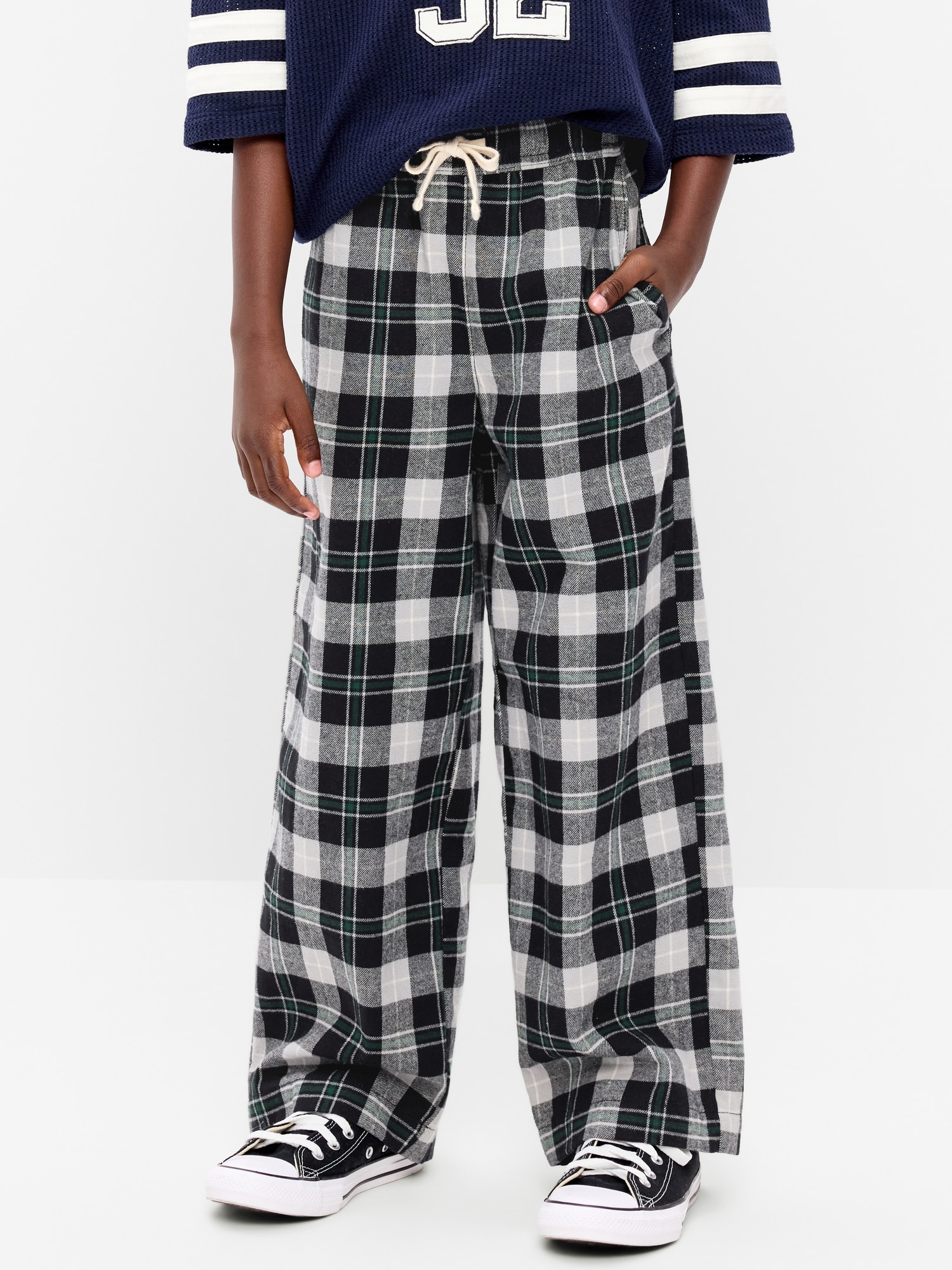 PANTALON À TAILLE EXTENSIBLE EN FLANELLE À CARREAUX POUR GARÇON