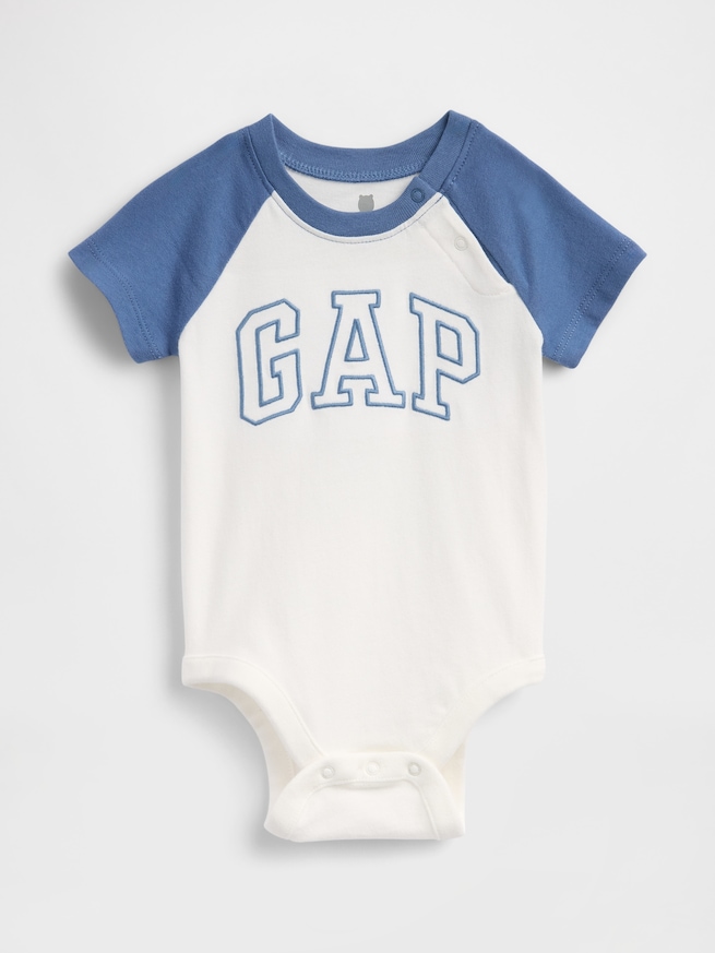 オーガニックコットン GAPロゴ ラグランスリーブ ボディスーツ (ベビー)-1