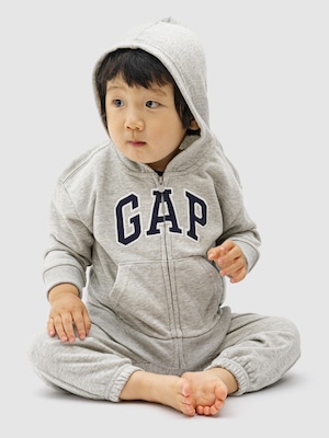 babyGap リラックス GAPロゴ ジップアップパーカー