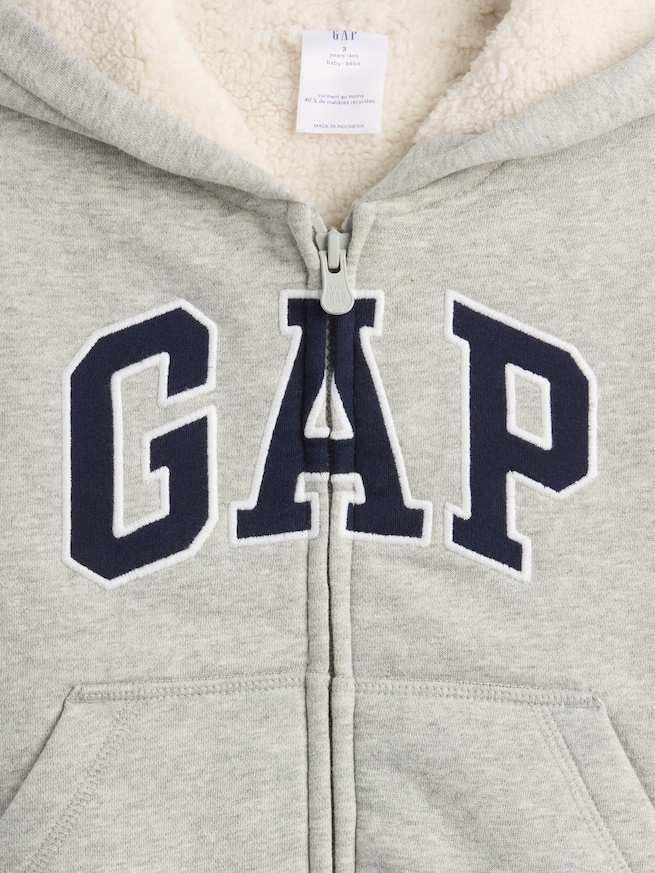 babyGap GAPロゴ ボア ジップアップパーカー-2