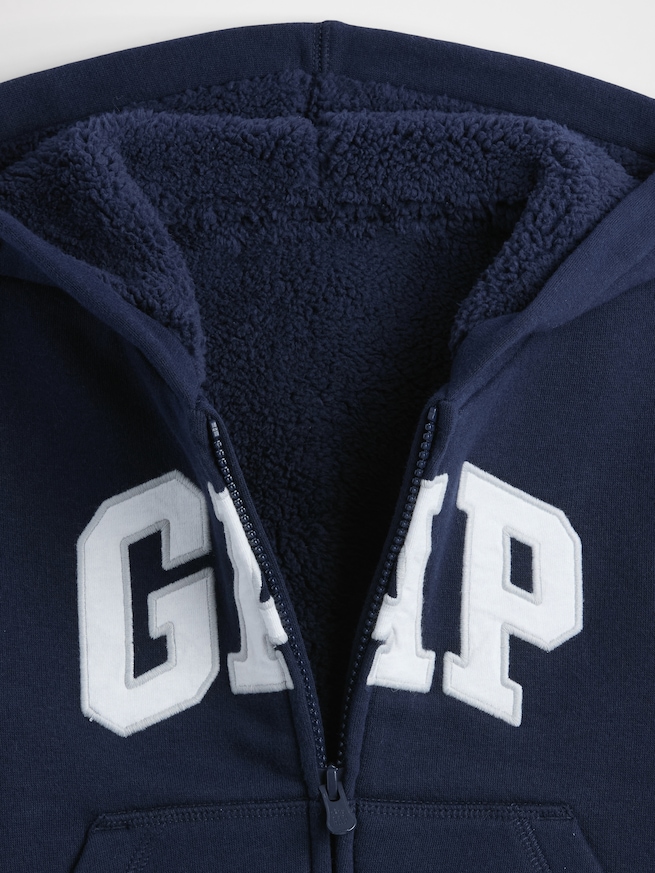 babyGap GAPロゴ ボア ジップアップパーカー-2
