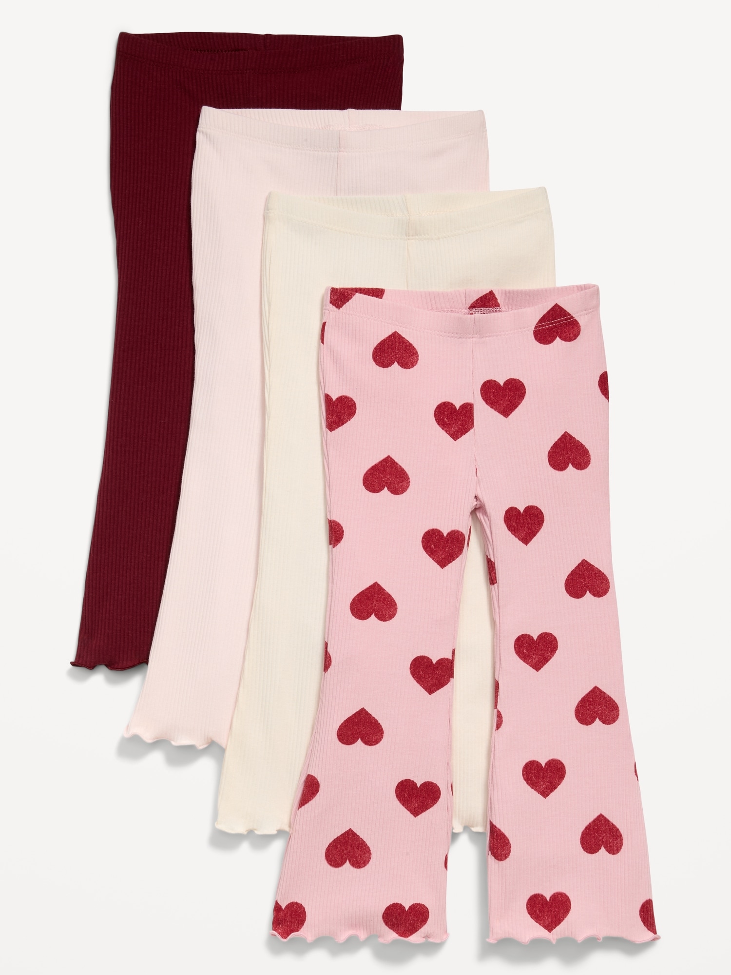 Ribbed Flare-Leg Leggings 4-Pack for Toddler Girls