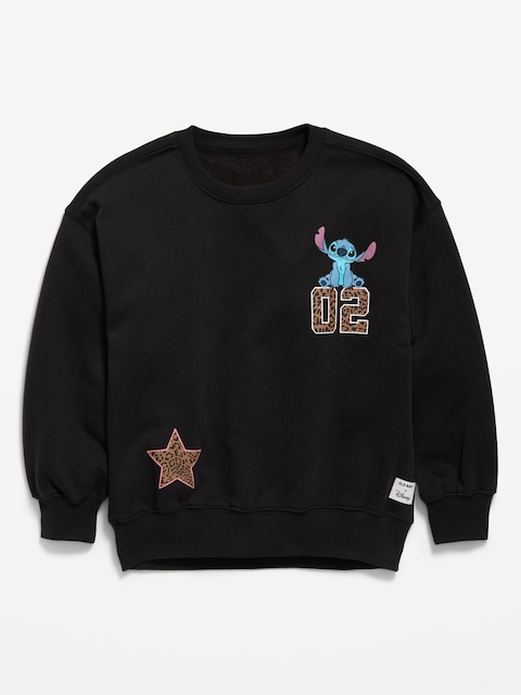 CHANDAIL SURDIMENSIONNÉ EN COTON OUATÉ À IMPRIMÉ STITCH DE DISNEY© POUR FILLE