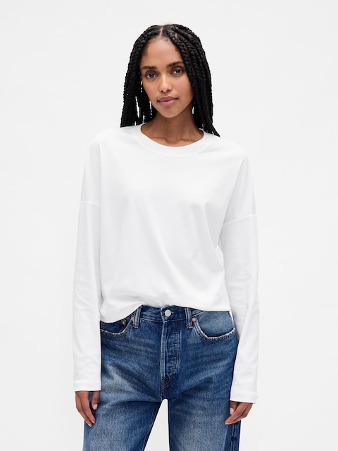 T-SHIRT SURDIMENSIONNÉ COURT EN COTON SUPIMA®