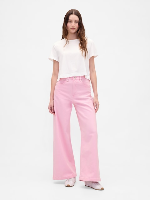 Sky High Rise Stride Wide-Leg Jeans