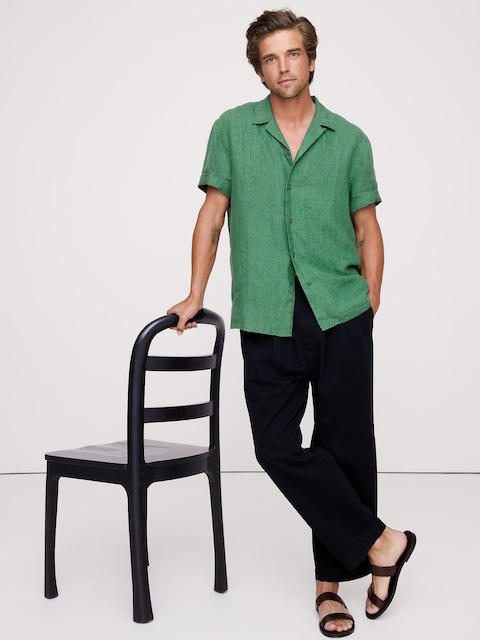 CHEMISE DE VACANCES À COUPE STANDARD EN LIN