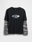 2in1 グラフィックGAPロゴTシャツ (キッズ)-0