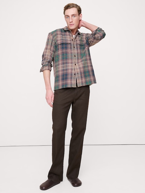 PANTALON VOYAGEUR DROIT EN LIN ET COTON