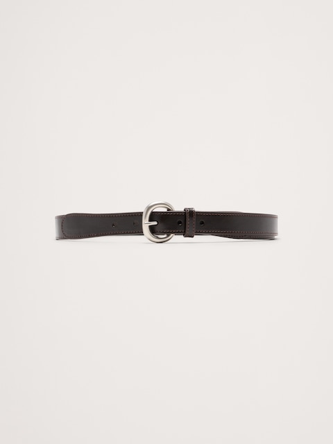 CEINTURE FINE EN CUIR SURPIQUÉ