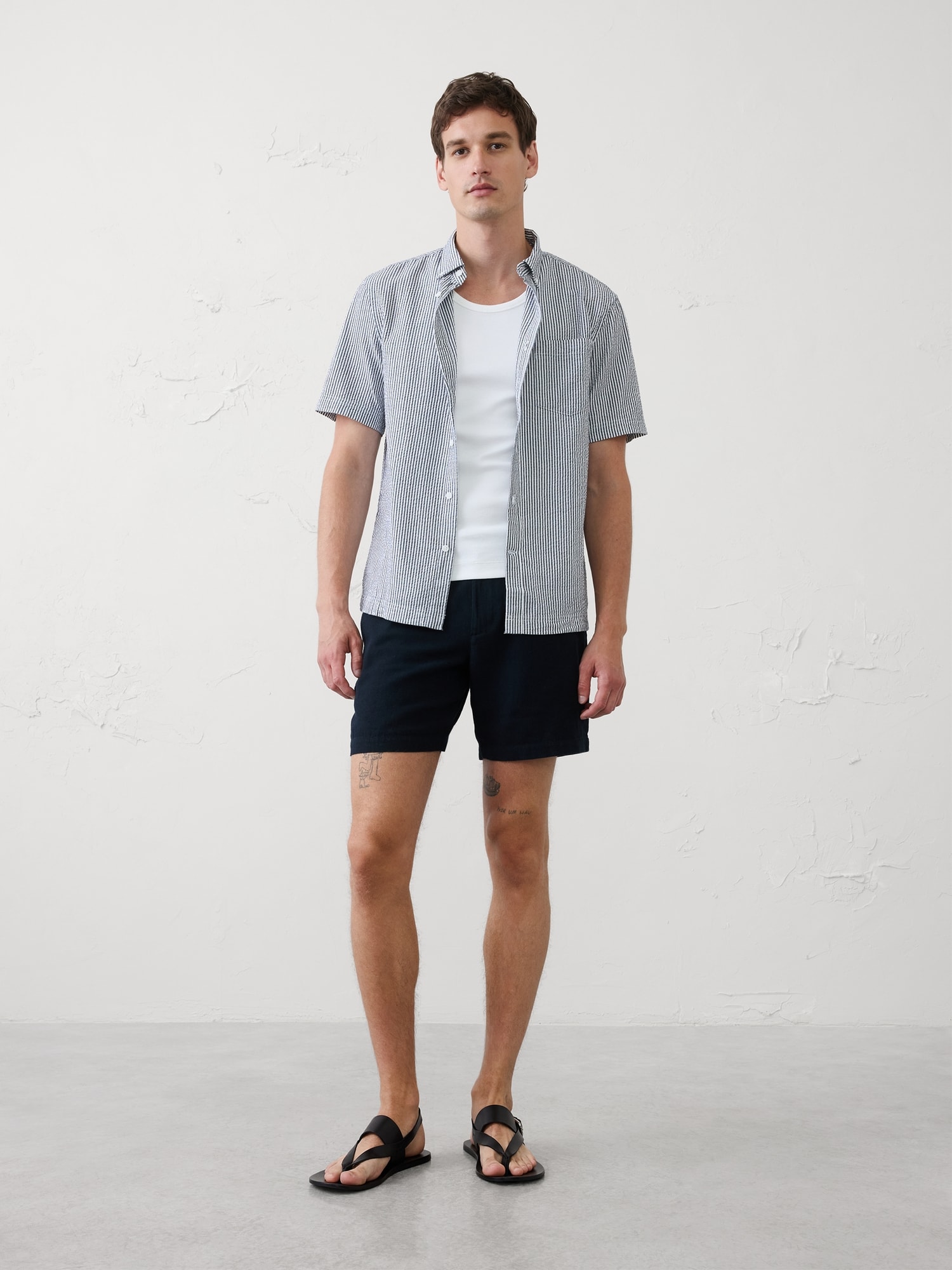 CHEMISE EN TISSU GAUFRÉ COUPE STANDARD