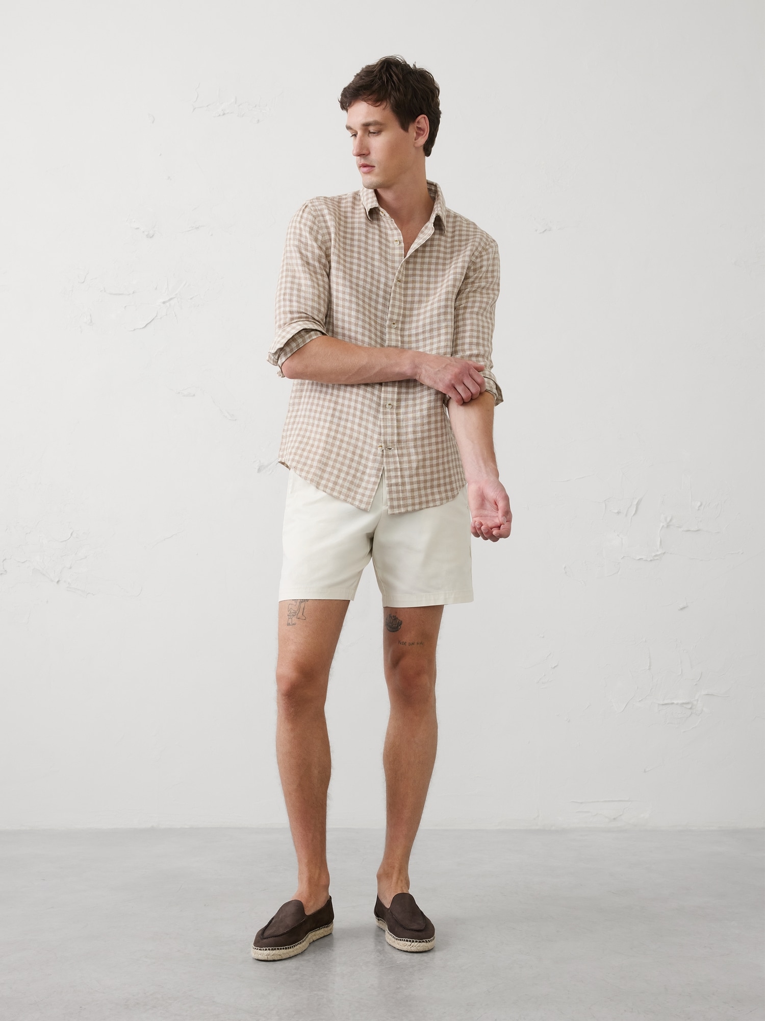 Slim-Fit Linen-Blend Shirt