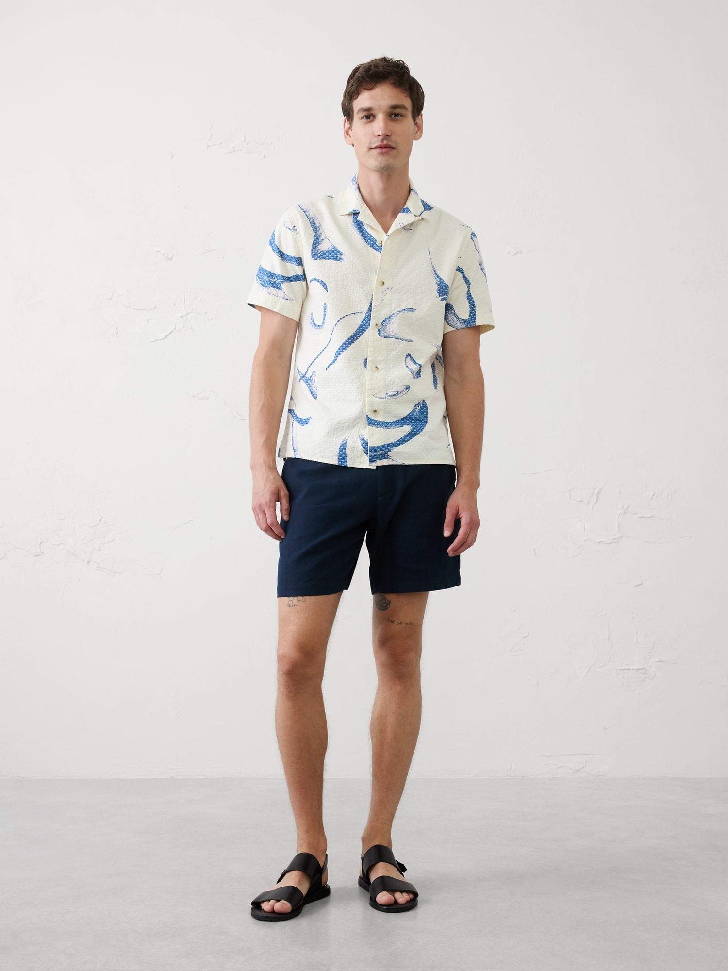 Standard-Fit Textured Resort Shirt