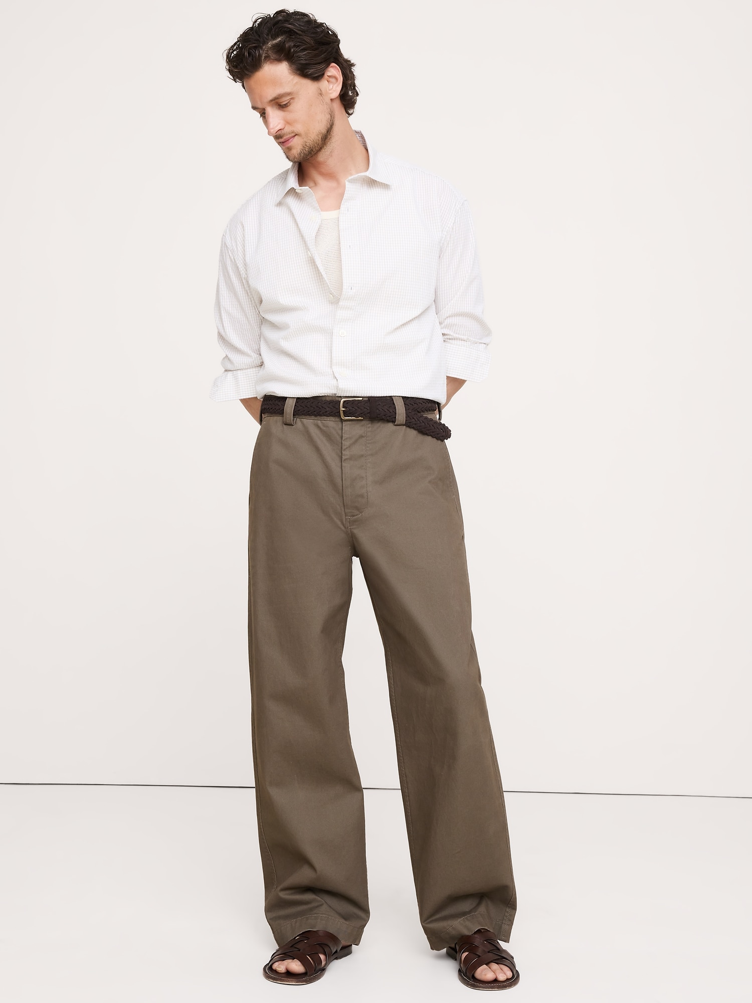 CHEMISE DÉCONTRACTÉE EN TISSU GAUFRÉ À CARREAUX