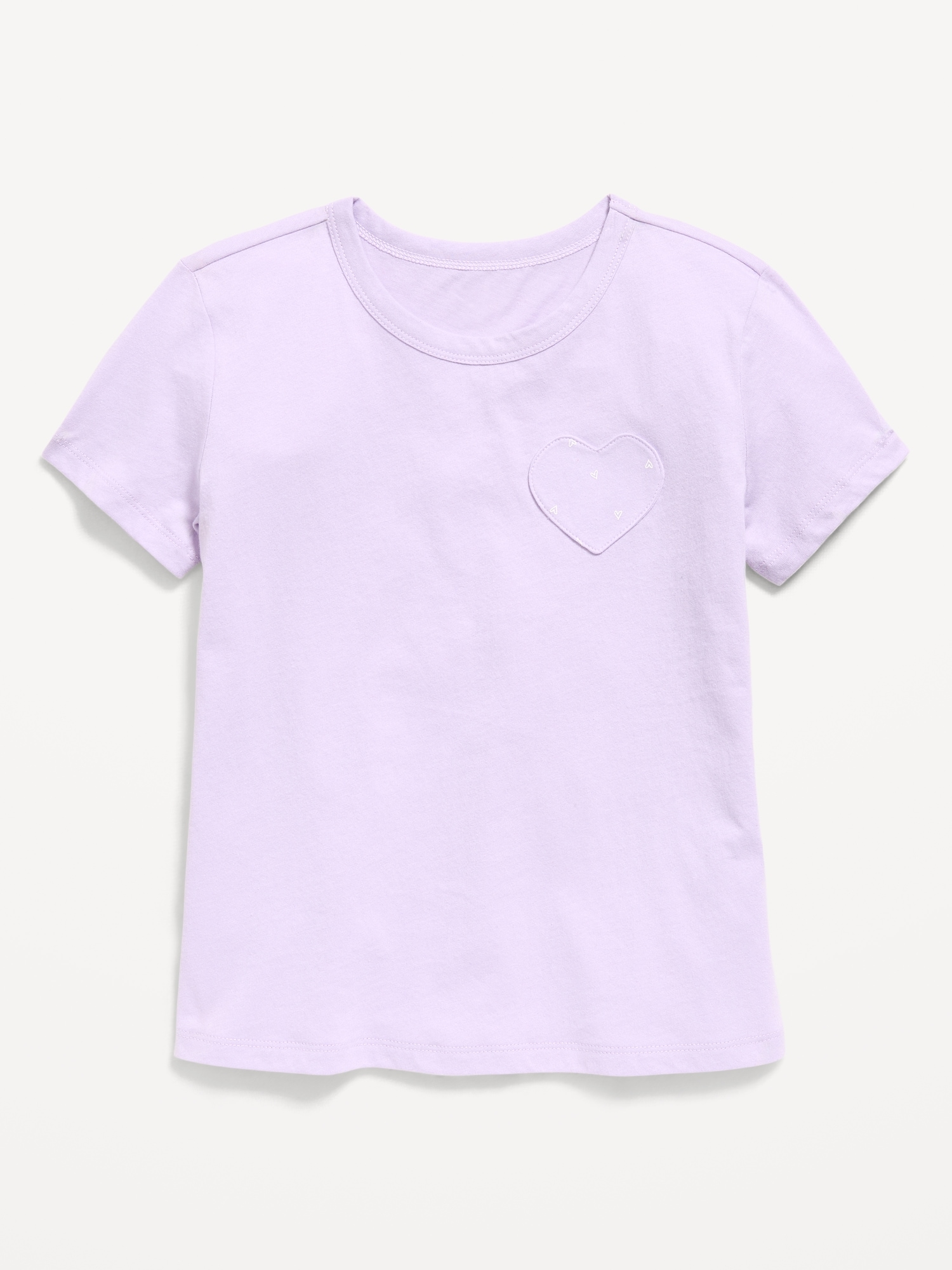 Softest Short-Sleeve Heart-Pocket T-Shirt for Girls
