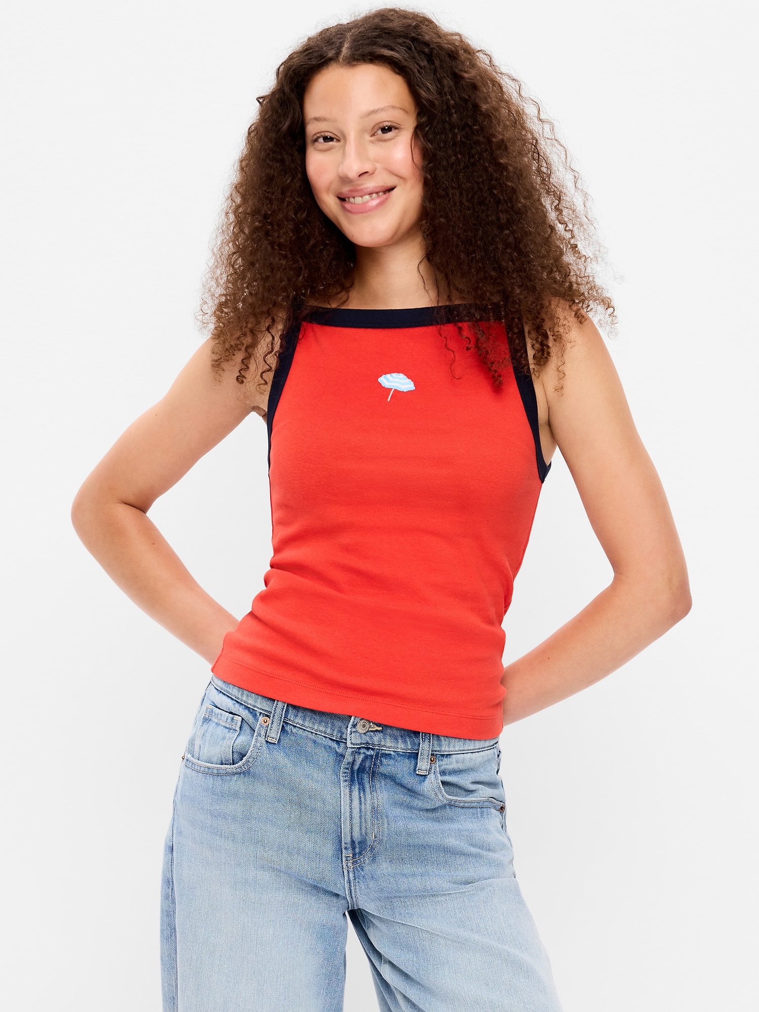 Snug Apron-Neck Tank Top