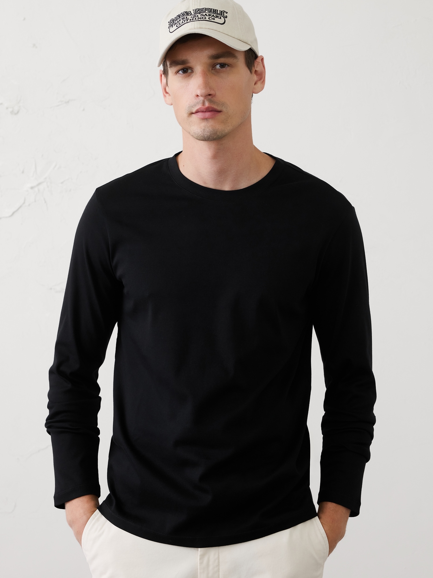 BR ファクトリー Luxe Touch スリムフィット ロングスリーブ Tシャツ-0