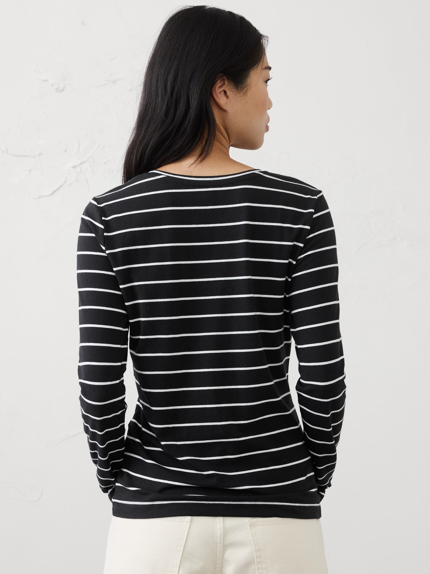 BR ファクトリー タイムレス ロングスリーブ クルーネック Tシャツ-1