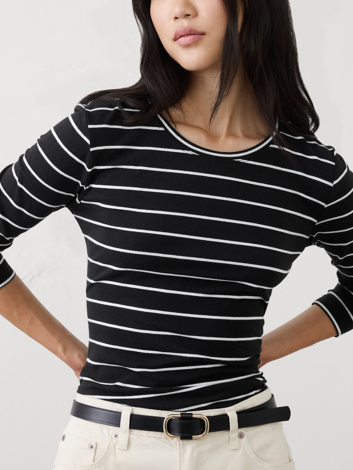BR ファクトリー タイムレス ロングスリーブ クルーネック Tシャツ-2