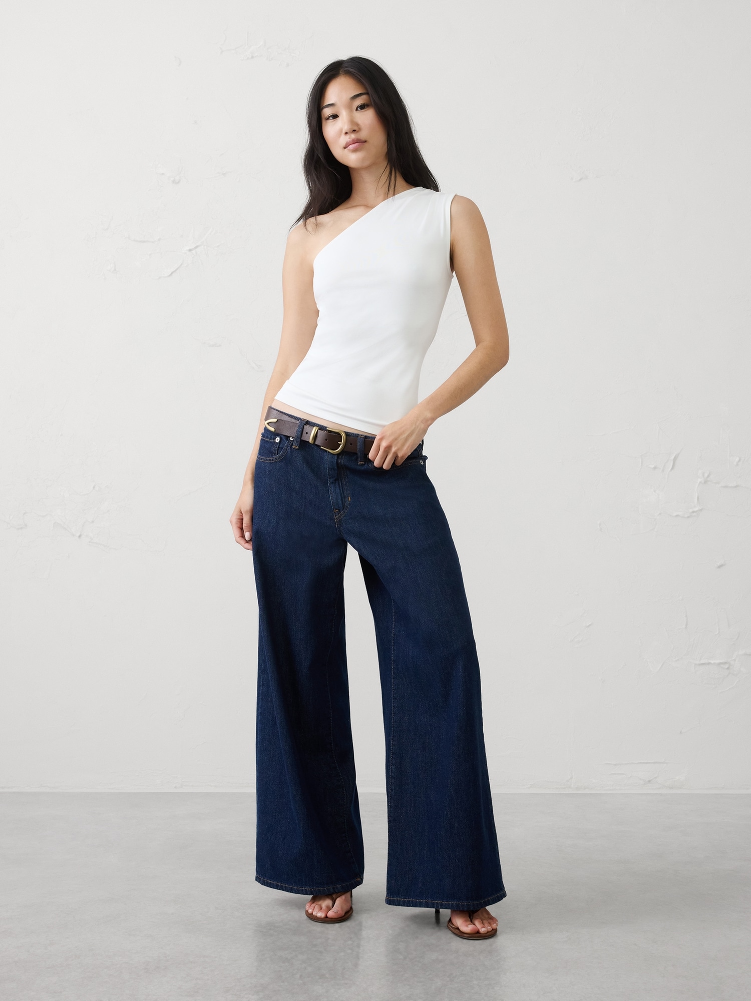 Soft Interlock One-Shoulder Top
