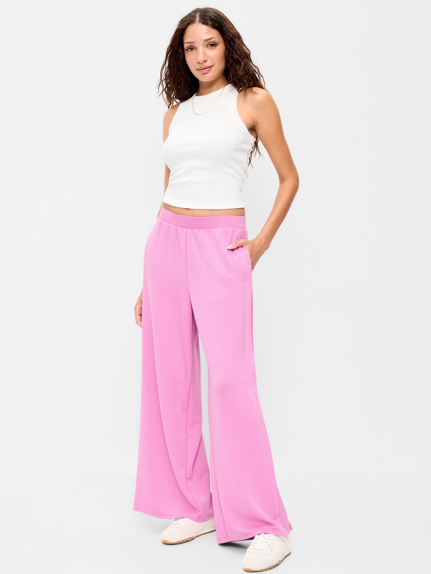 High-Waisted Bounce Lite Drapey Wide-Leg Sweatpants